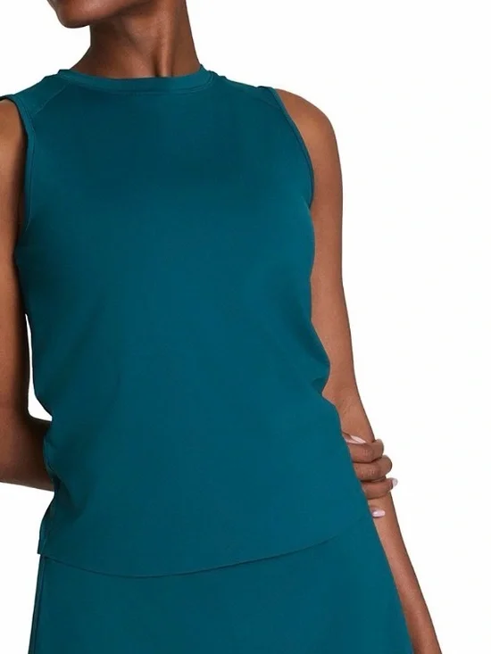 NWT SPANX Teal Sleeveless Crewneck active air Tank teal emerald bay M - Picture 1 of 4